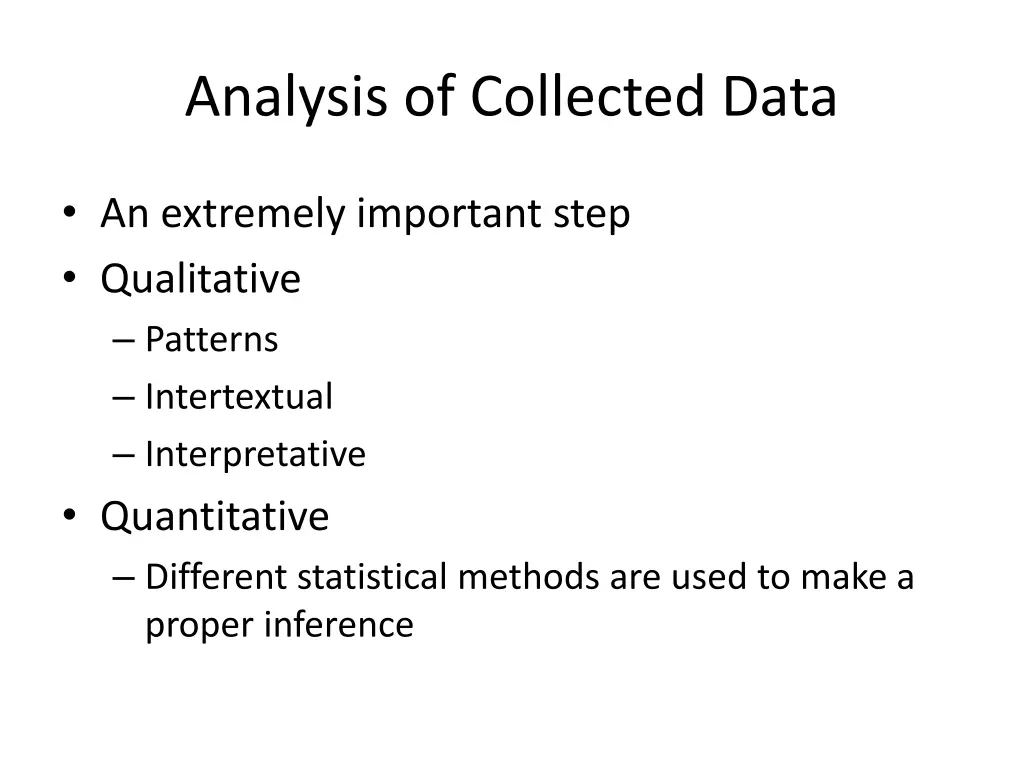 analysis of collected data