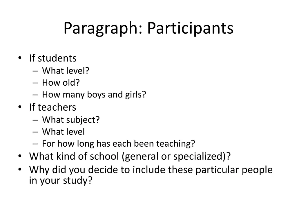 paragraph participants