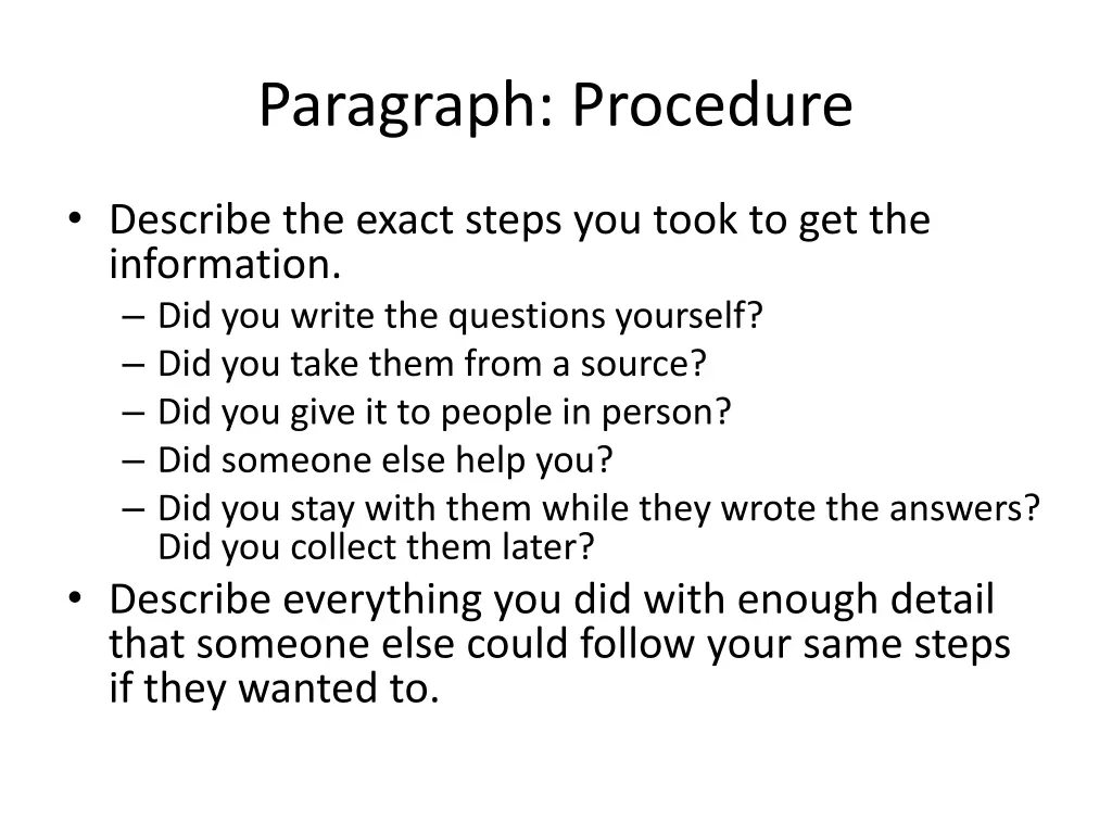 paragraph procedure