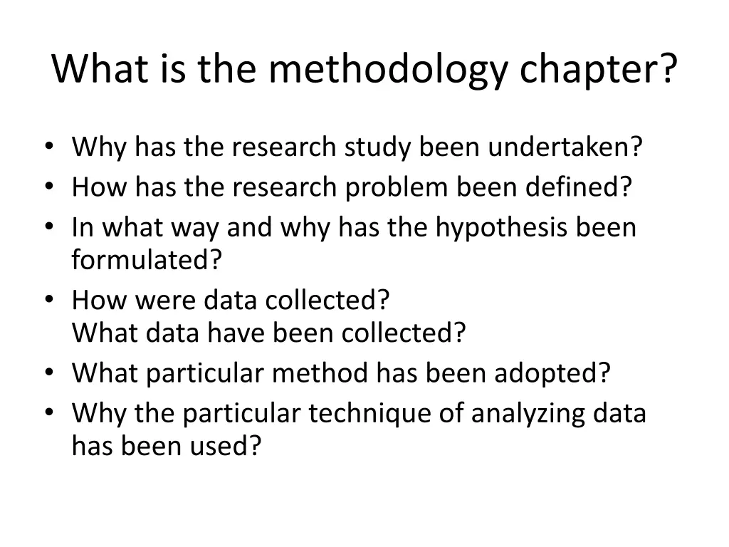 what is the methodology chapter