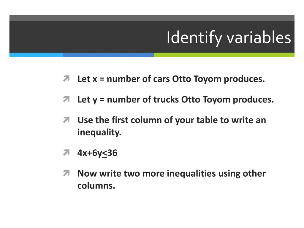 identify variables