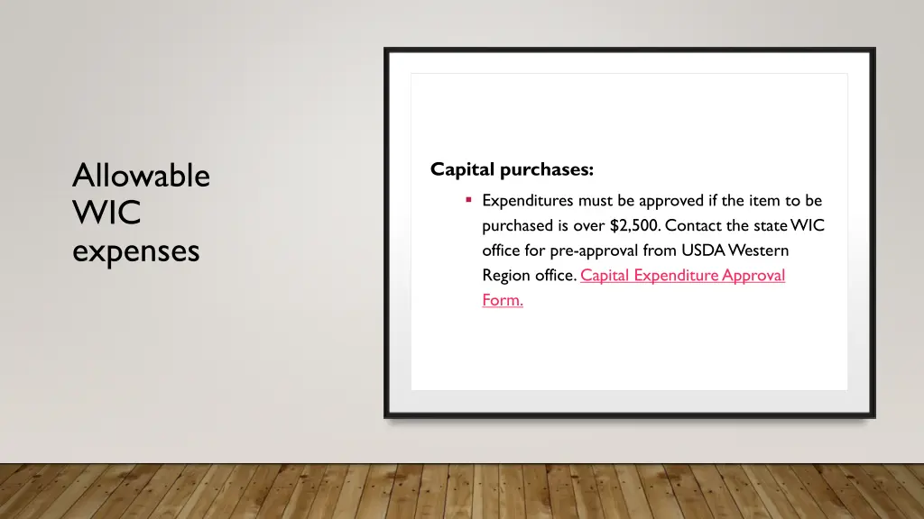 allowable wic expenses 1