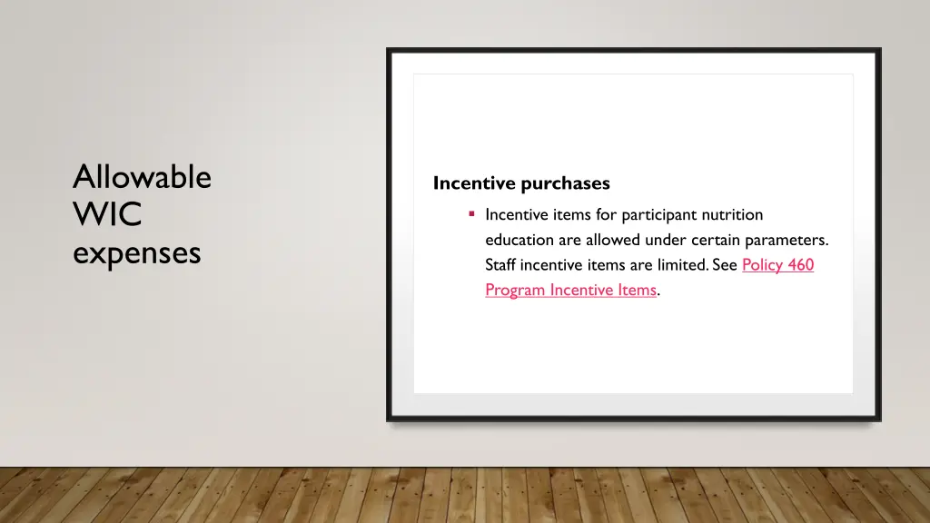 allowable wic expenses
