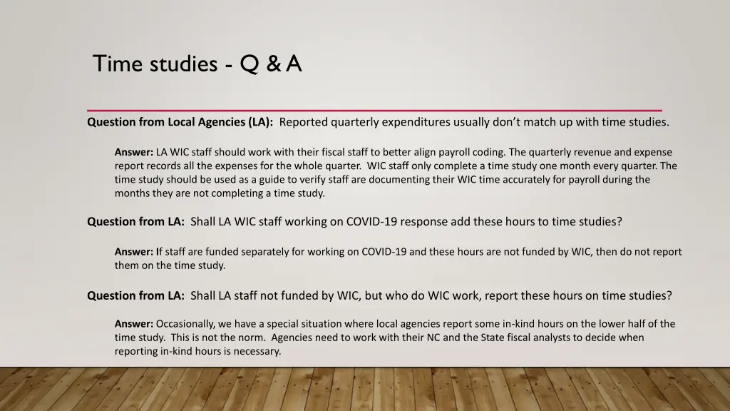 time studies q a