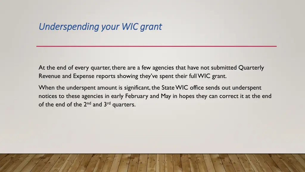 underspending your wic grant underspending your