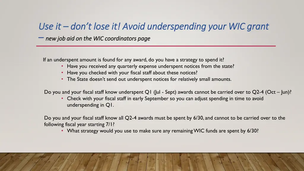 use it use it don t lose it avoid underspending 1