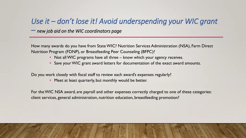 use it use it don t lose it avoid underspending