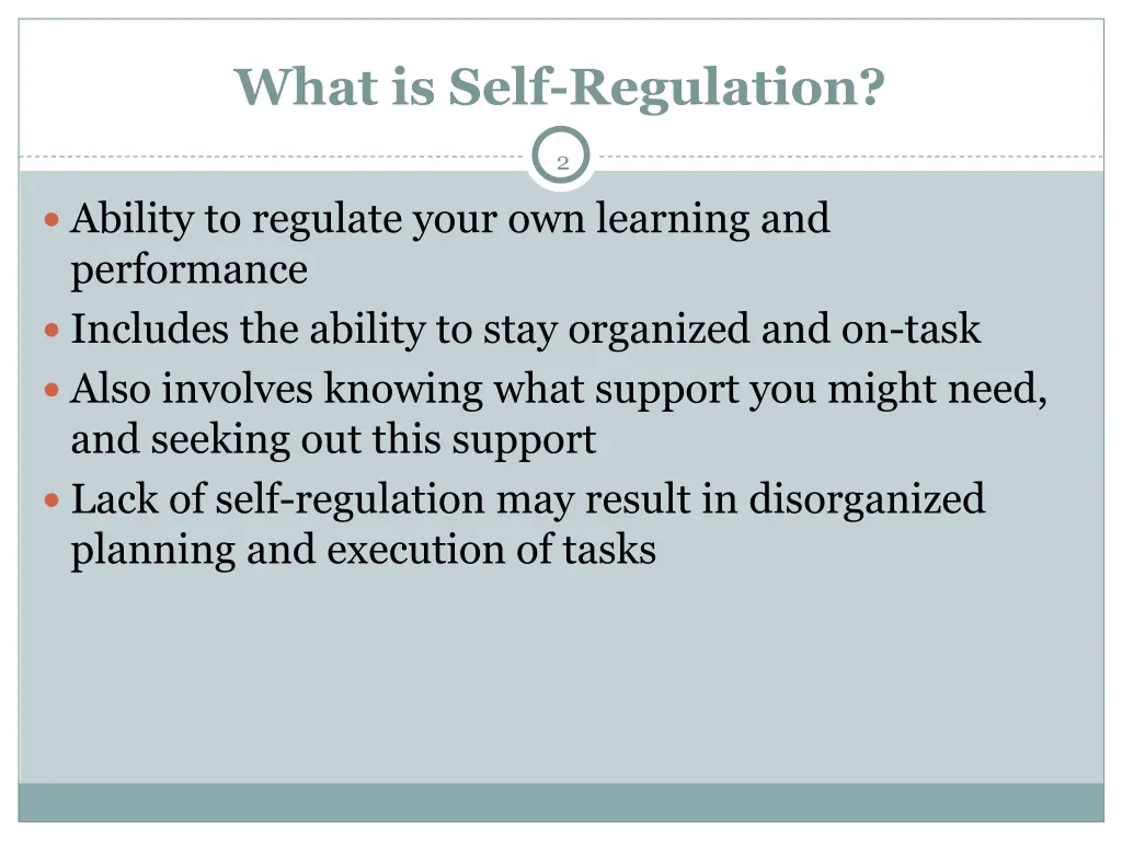what is self regulation