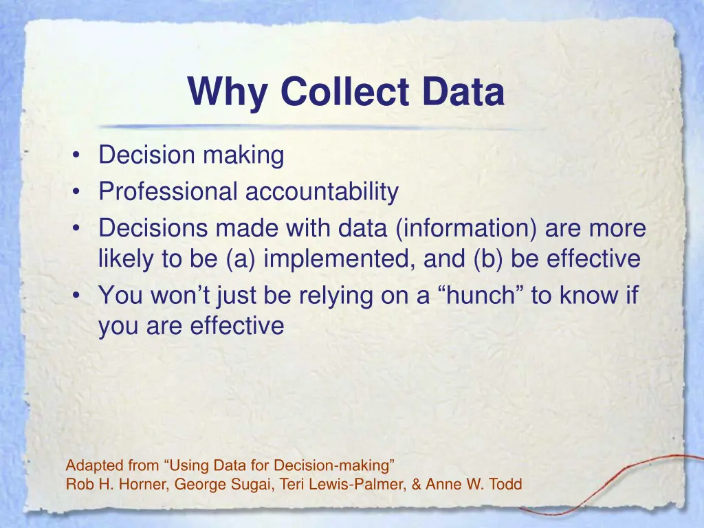 why collect data