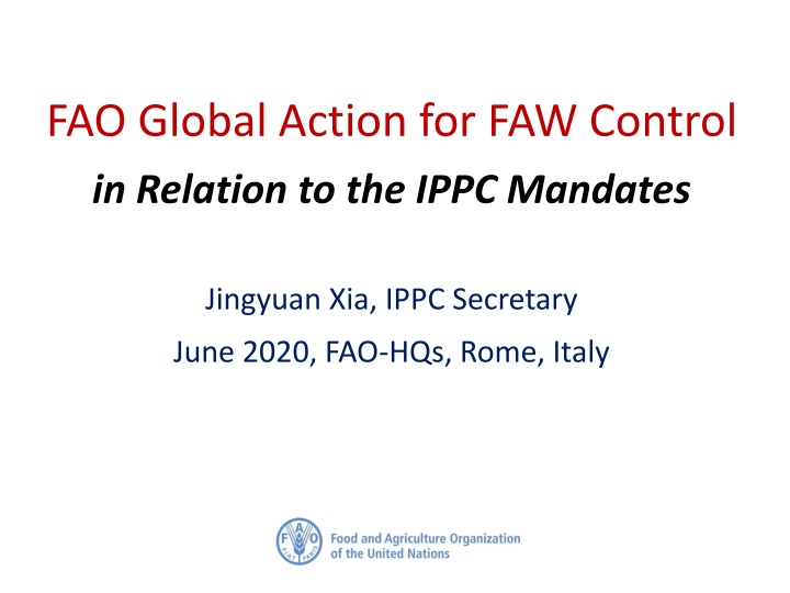 fao global action for faw control in relation