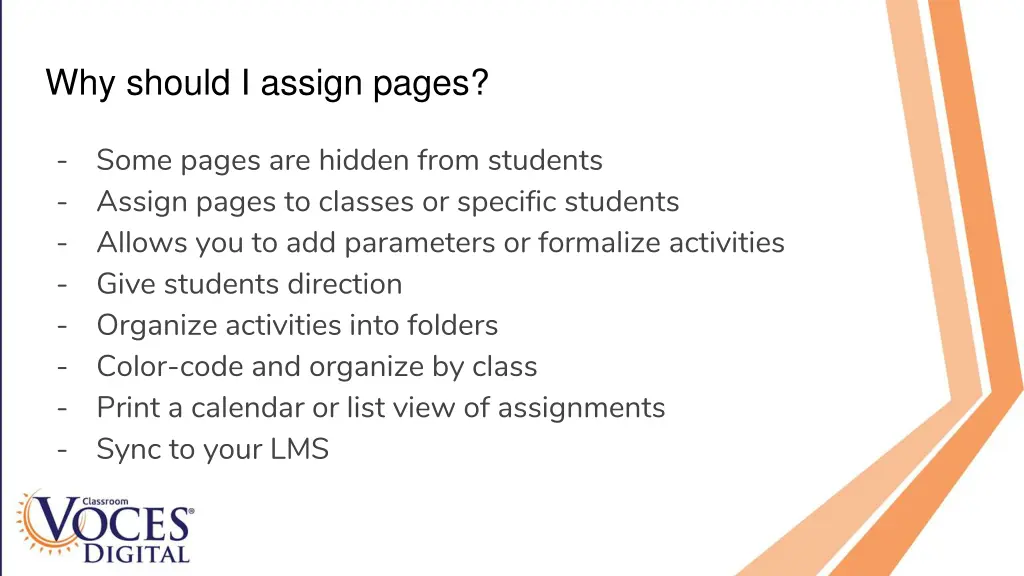 why should i assign pages