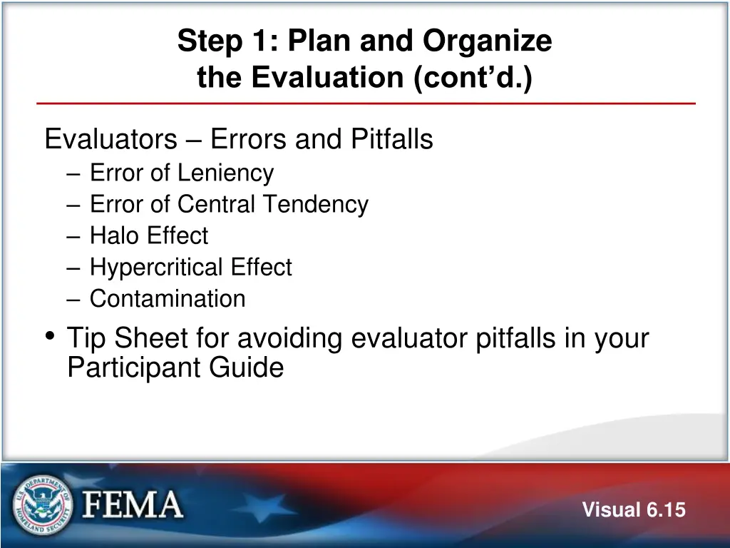 step 1 plan and organize the evaluation cont d 6