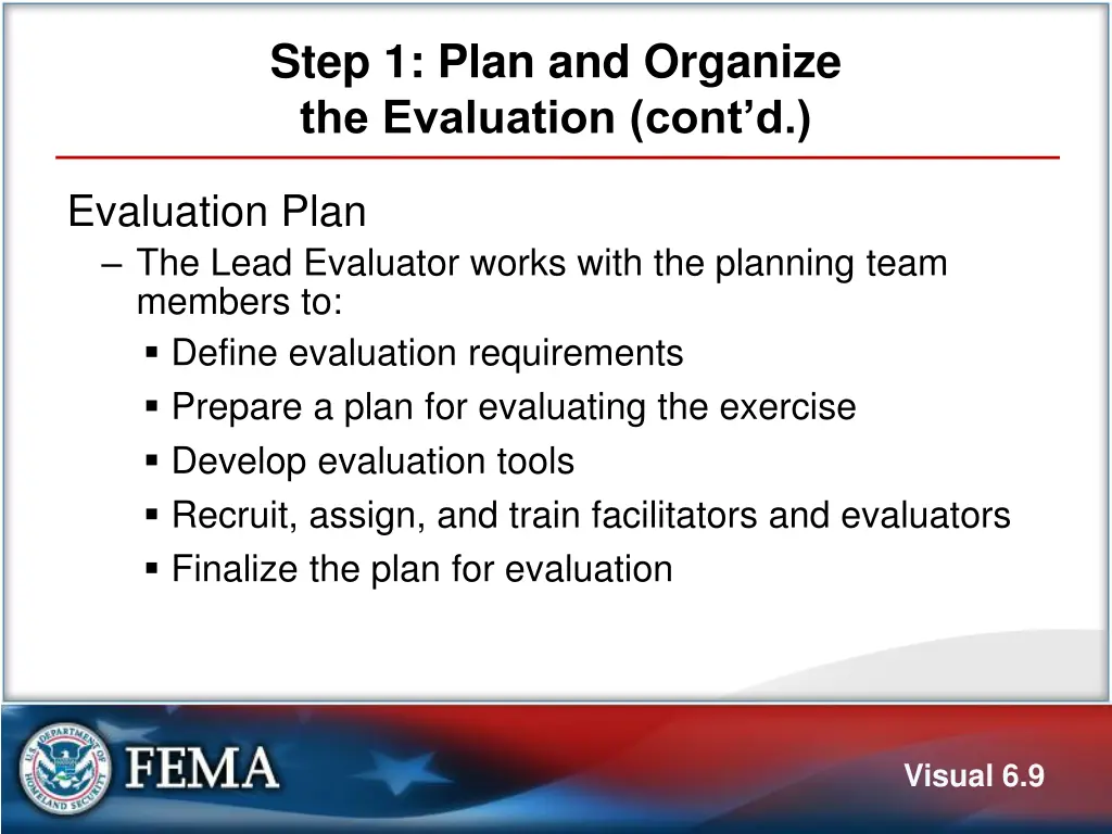 step 1 plan and organize the evaluation cont d