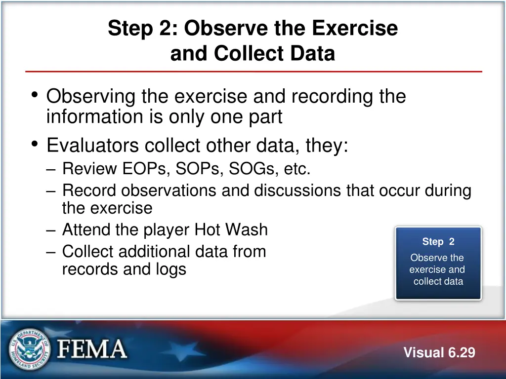 step 2 observe the exercise and collect data
