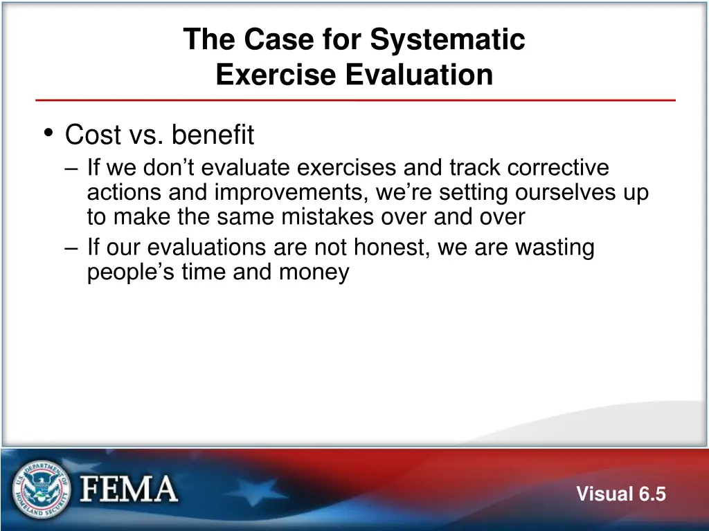 the case for systematic exercise evaluation