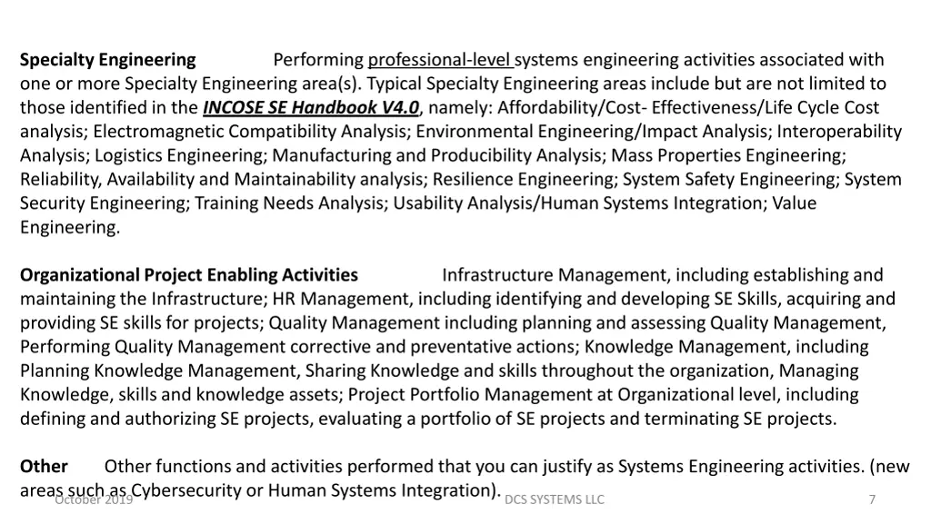 specialty engineering one or more specialty