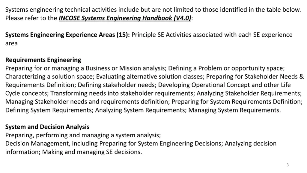 systems engineering technical activities include