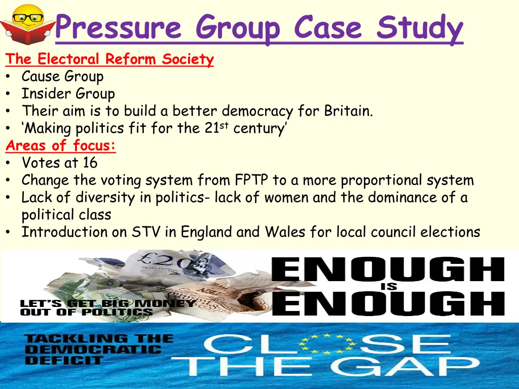 pressure group case study the electoral reform
