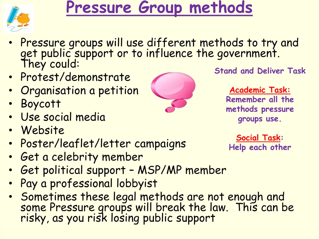 pressure group methods