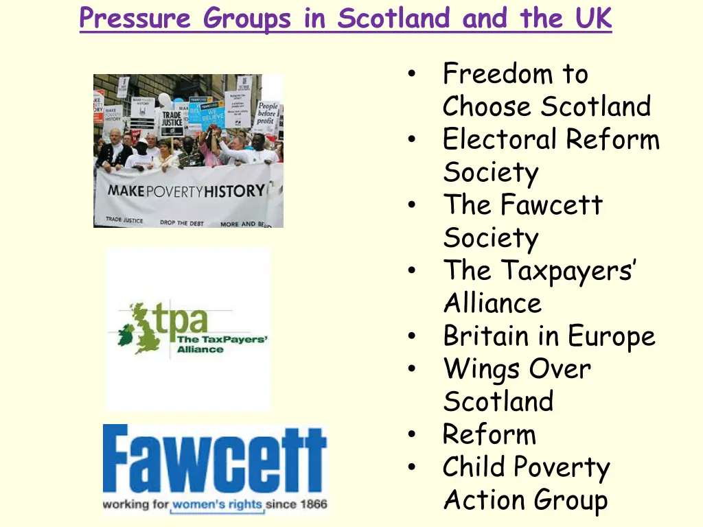 pressure groups in scotland and the uk