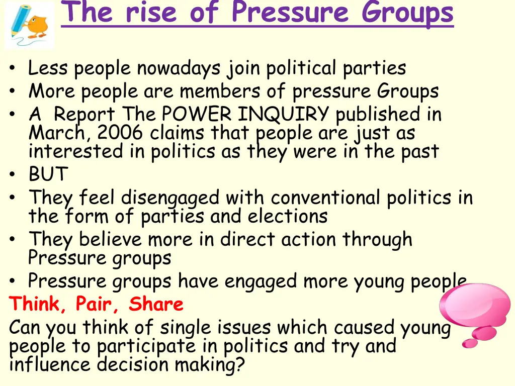 the rise of pressure groups