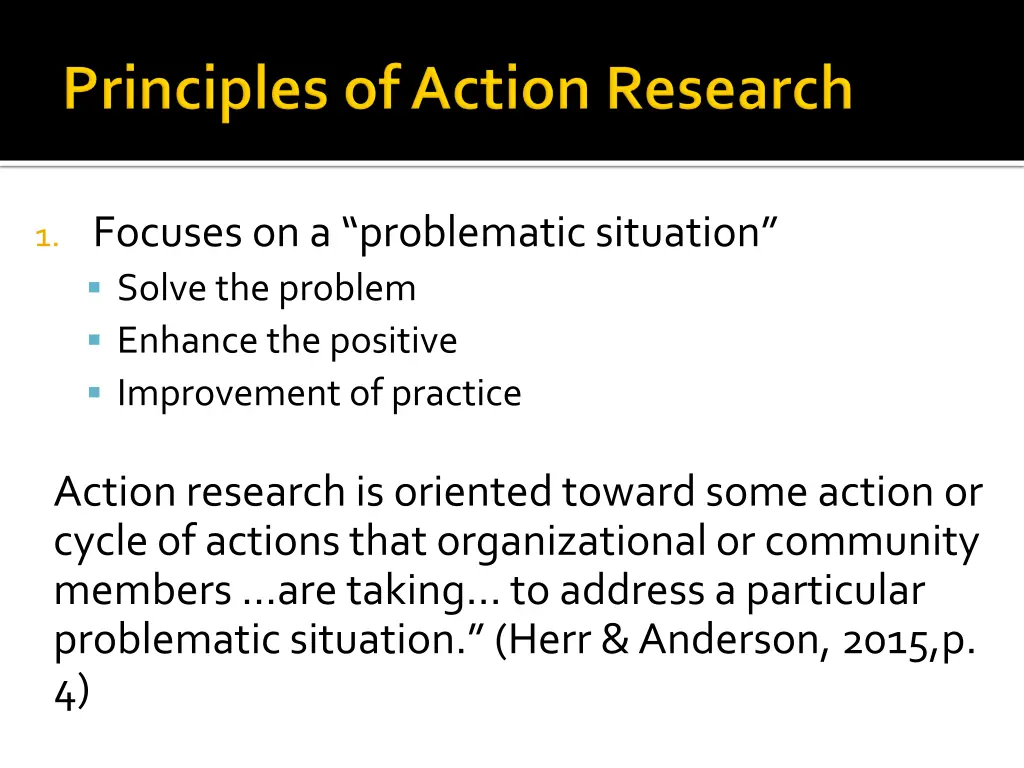 1 focuses on a problematic situation solve