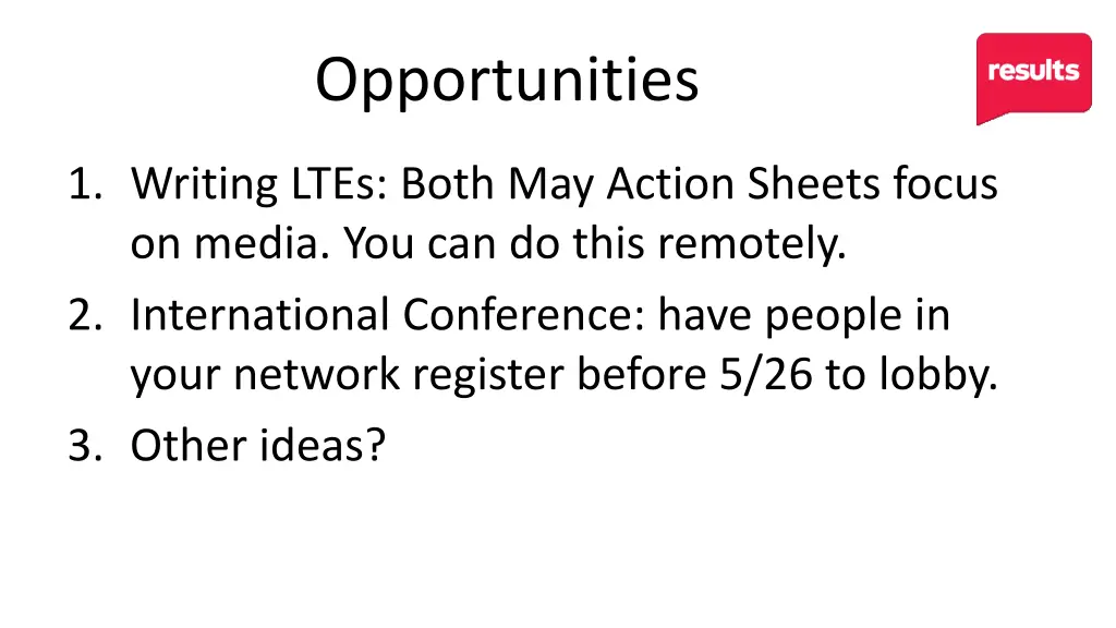 opportunities