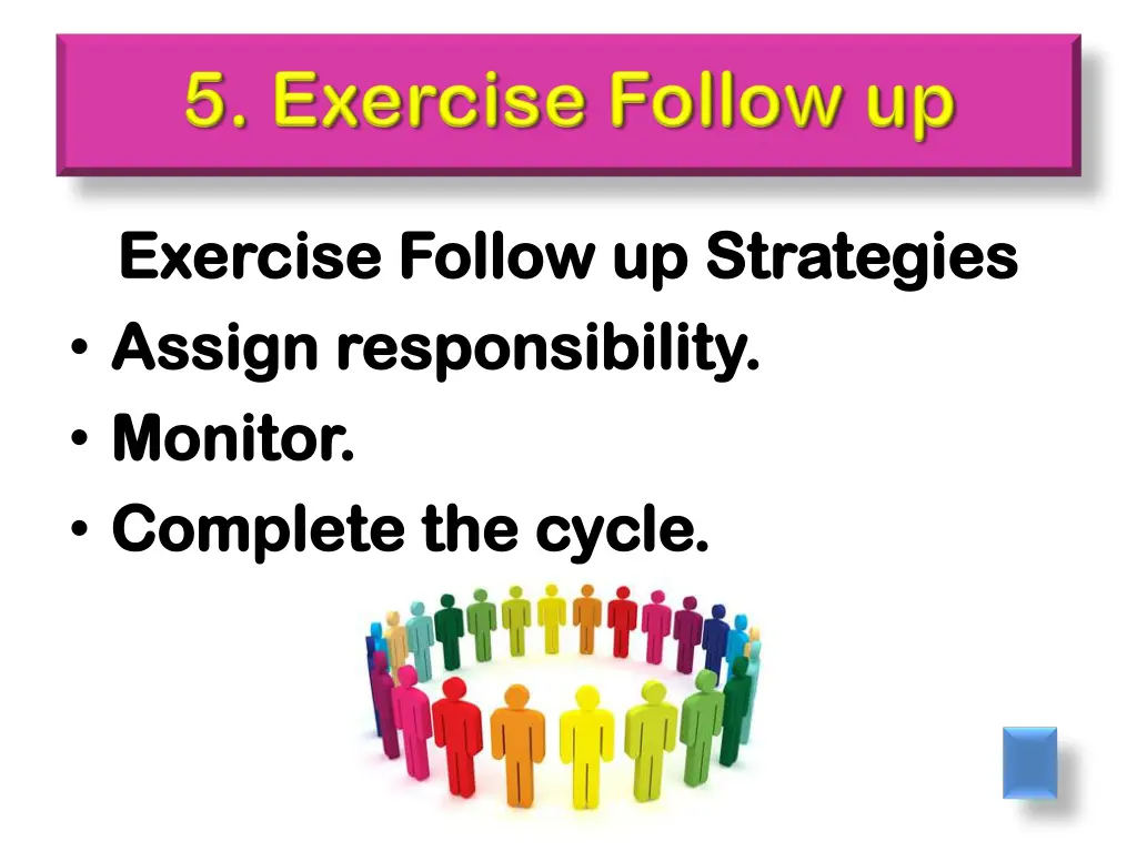 exercise follow up strategies exercise follow