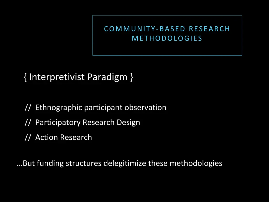 community based research methodologies