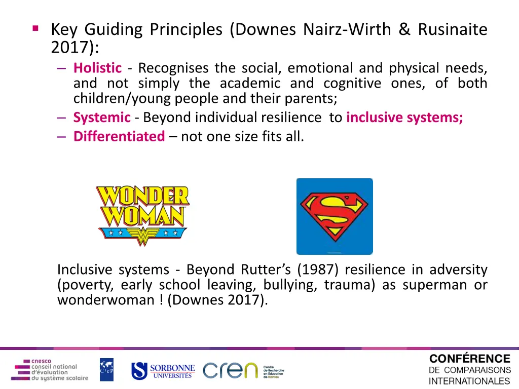key guiding principles downes nairz wirth