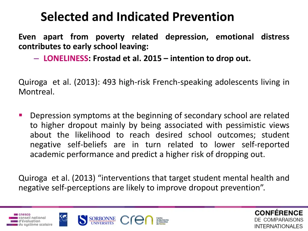 selected and indicated prevention