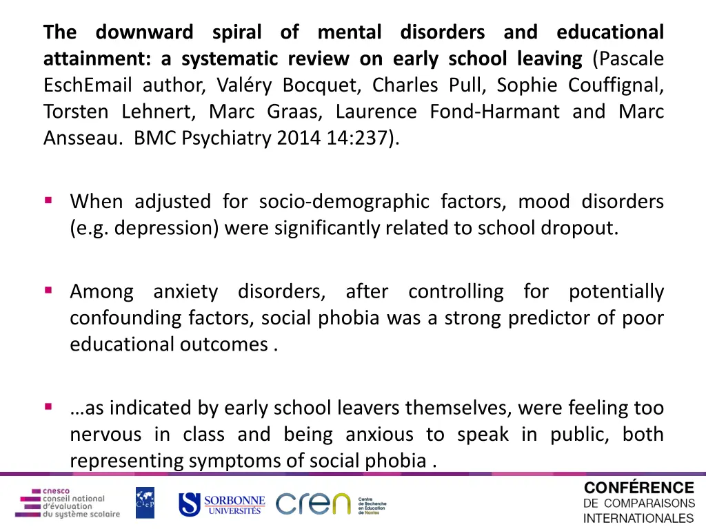 the downward spiral of mental disorders