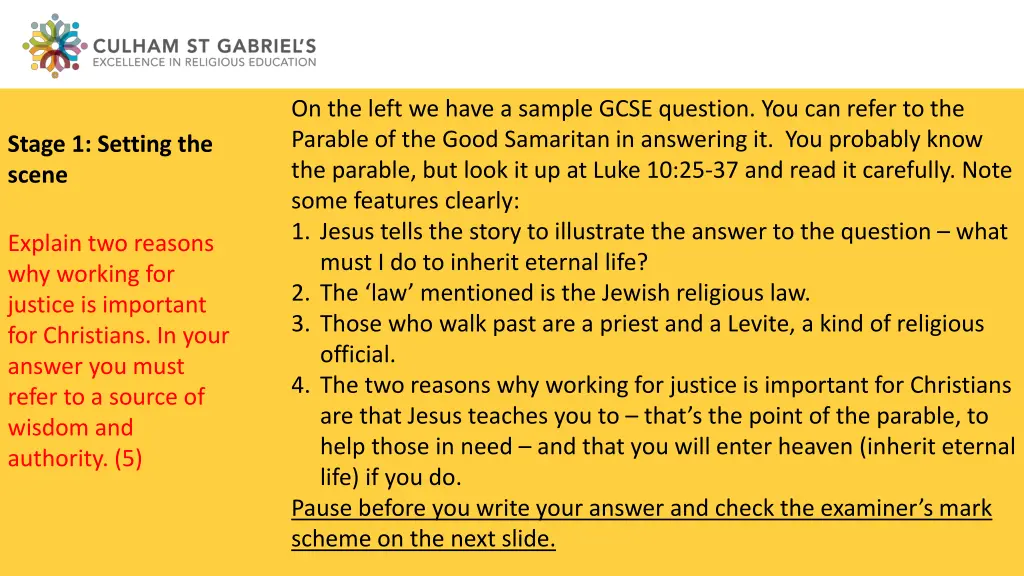 on the left we have a sample gcse question