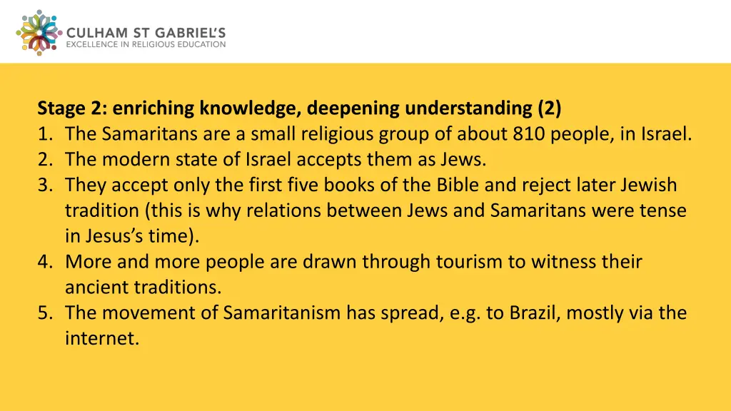 stage 2 enriching knowledge deepening 1