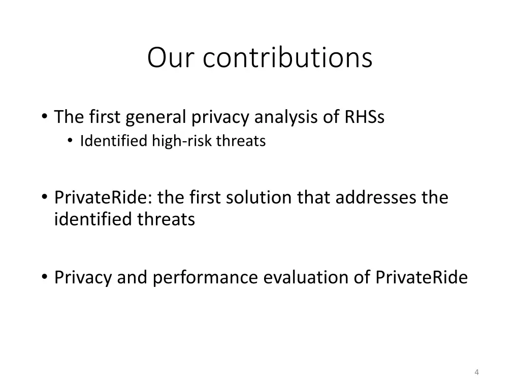 our contributions