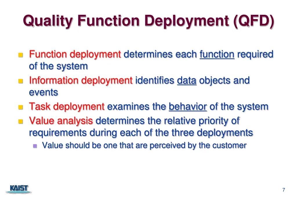 quality function deployment qfd