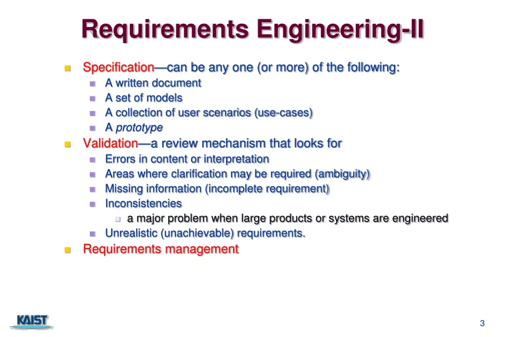 requirements engineering ii