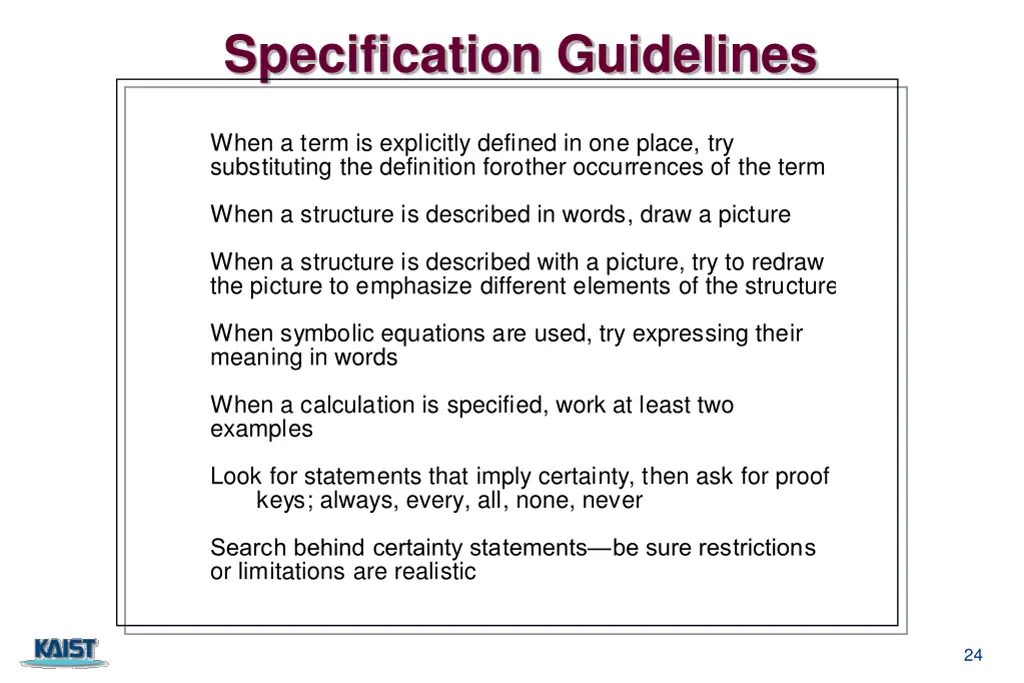 specification guidelines 2