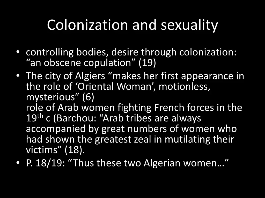 colonization and sexuality