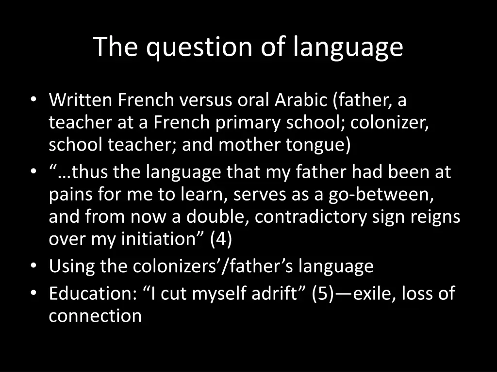 the question of language