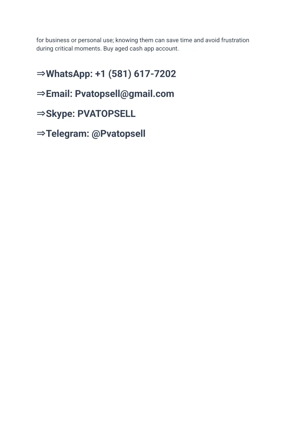 for business or personal use knowing them