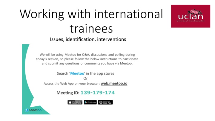 working with international trainees issues