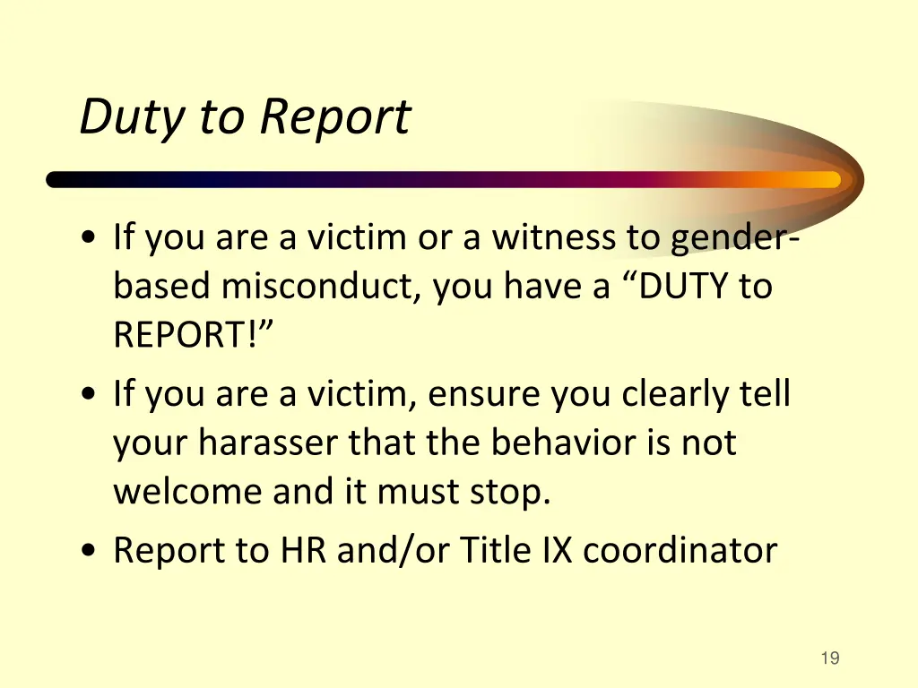 duty to report