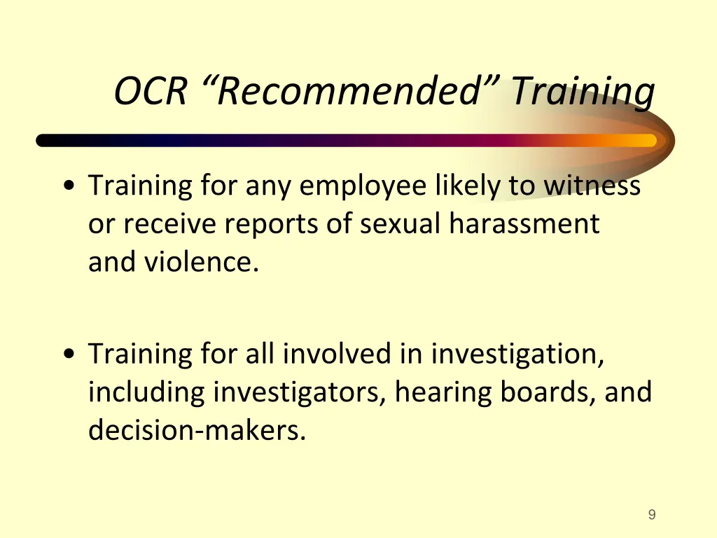 ocr recommended training
