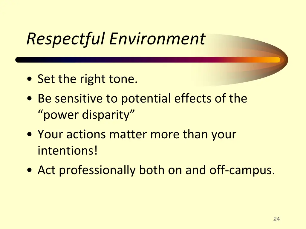respectful environment