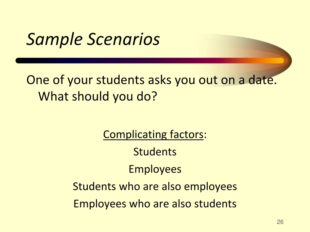 sample scenarios 1