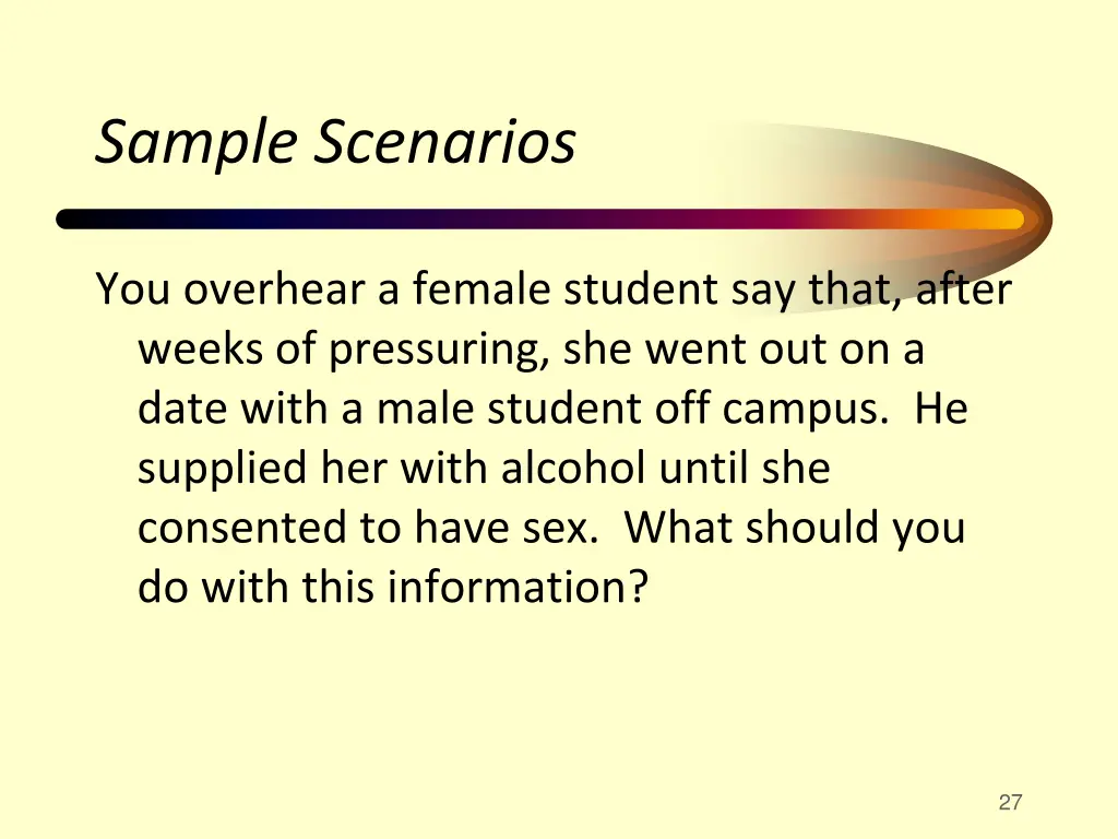 sample scenarios 2