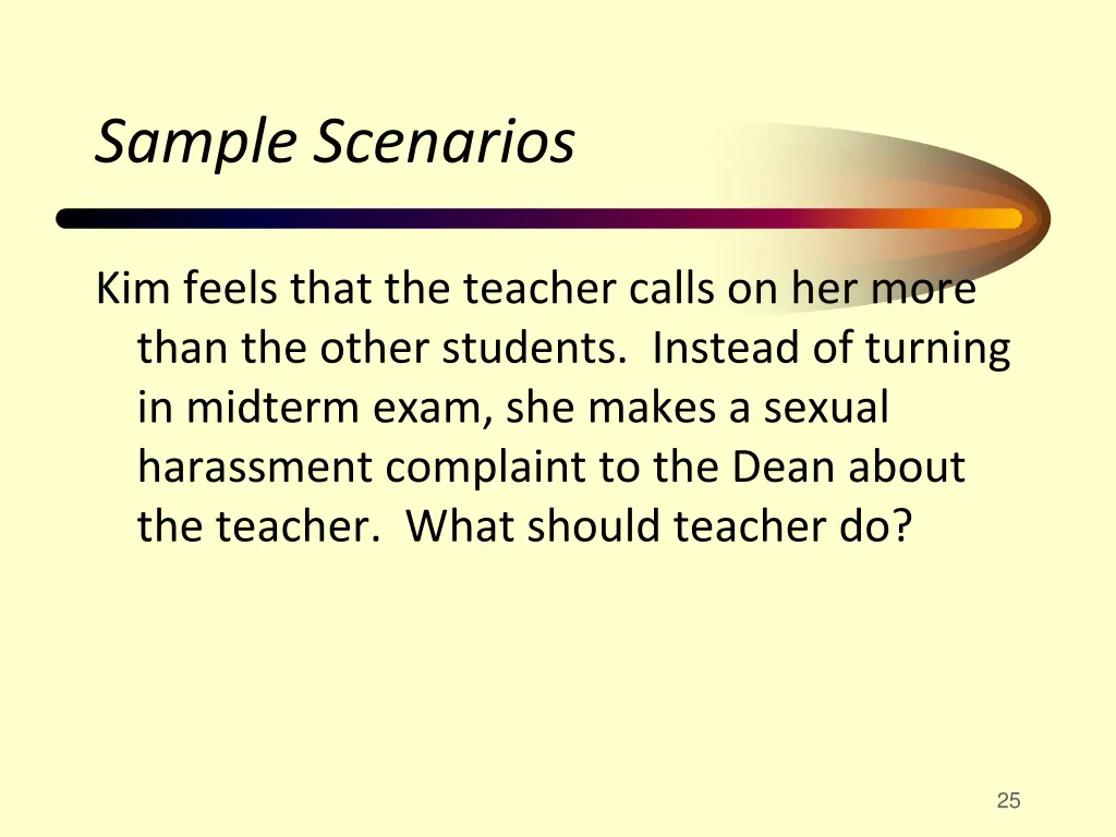 sample scenarios