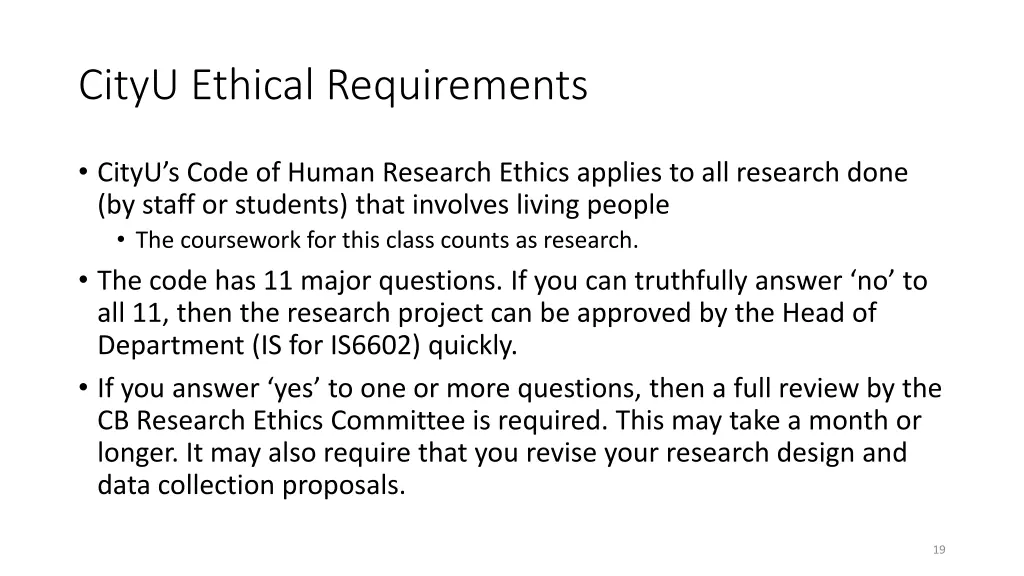 cityu ethical requirements