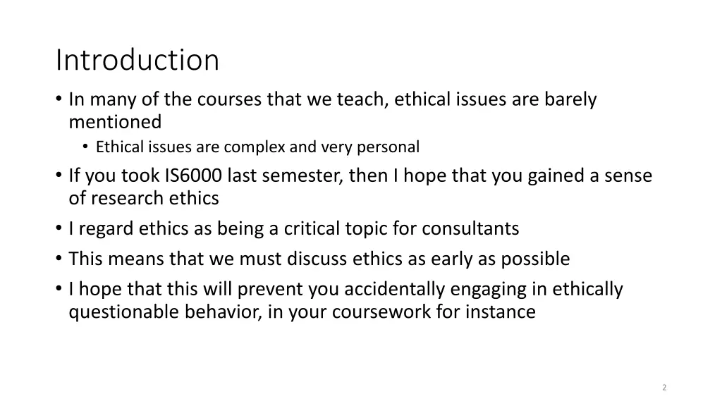 introduction in many of the courses that we teach